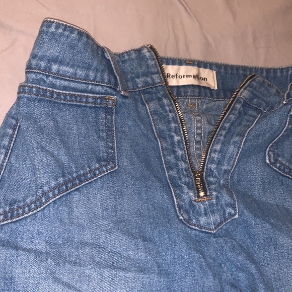 Reformation| Cher Jeans in Ellis Wash High Waist Wide Leg Exposed Zipper - Picture 7 of 7